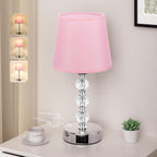 Bedside Table Lamp Crystal Touch Lamps with USB