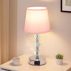 Bedside Table Lamp Crystal Touch Lamps with USB
