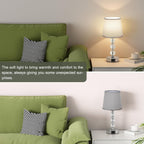 Bedside Table Lamp Crystal Touch Lamps with USB