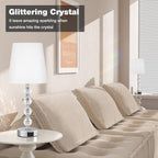Bedside Table Lamp Crystal Touch Lamps with USB