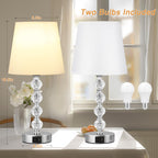 Bedside Table Lamp Crystal Touch Lamps with USB