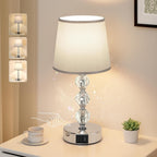 Bedside Table Lamp Crystal Touch Lamps with USB