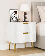 Bedside Table Nightstand with 2 Drawers Leg