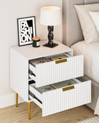 Bedside Table Nightstand with 2 Drawers Leg