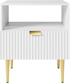 Bedside Table Nightstand with 2 Drawers Leg Modern