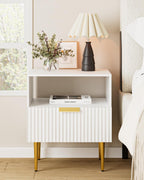 Bedside Table Nightstand with 2 Drawers Leg Modern
