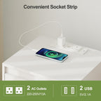 Bedside Table Nightstand with 3 Drawers and Power