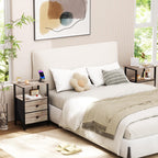 Bedside Table Side Tables with 2 Fabric Drawers (Set of 2)