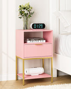 Bedside Table Small Cabinet with Drawer and Storage