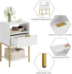 Bedside Table Small Cabinet with Drawer and Storage