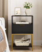 Bedside Table Small Cabinet with Drawer and Storage