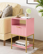 Bedside Table Small Cabinet with Drawer and Storage