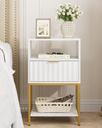 Bedside Table Small Cabinet with Drawer and Storage