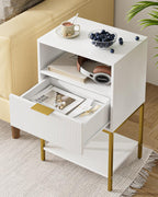 Bedside Table Small Cabinet with Drawer and Storage