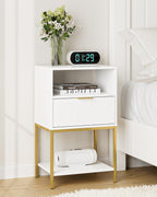 Bedside Table Small Cabinet with Drawer and Storage