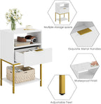 Bedside Table Small Cabinet with Drawer and Storage