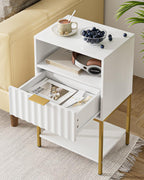 Bedside Table Small Cabinet with Drawer and Storage