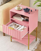 Bedside Table Small Cabinet with Drawer and Storage