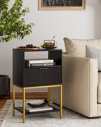Bedside Table Small Cabinet with Drawer and Storage