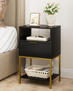 Bedside Table Small Cabinet with Drawer and Storage