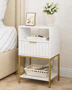 Bedside Table Small Cabinet with Drawer and Storage