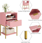 Bedside Table Small Cabinet with Drawer and Storage