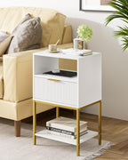 Bedside Table Small Cabinet with Drawer and Storage