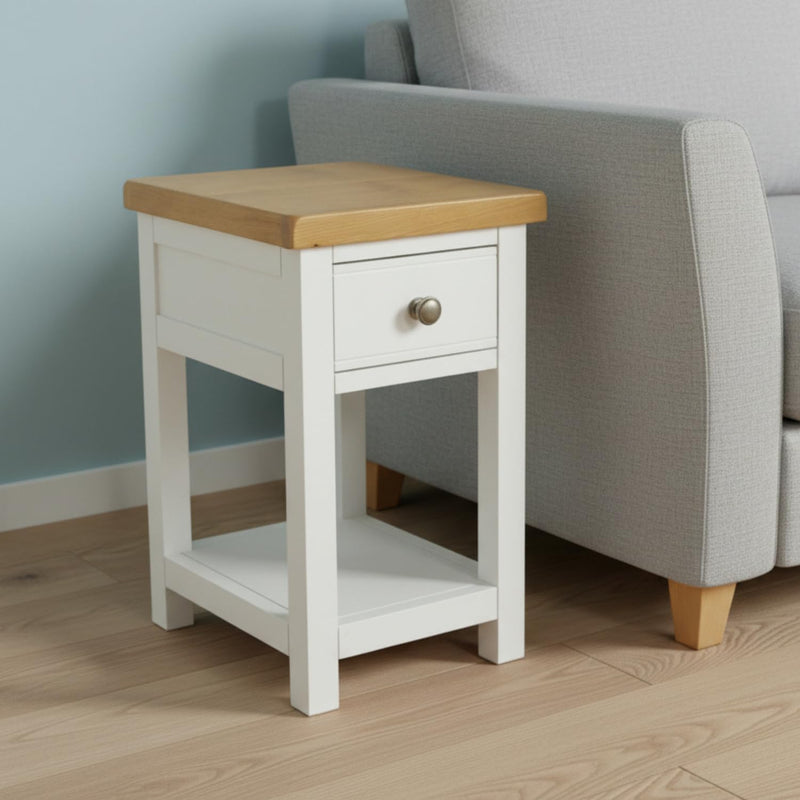 Bedside Table Solid Real Oak Top Cabinet Wood