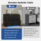 Bedside Table with 2 Drawers and LED Lights