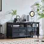 Bedside Table with 2 Drawers and Open Storage