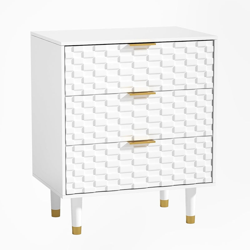 Bedside Table with 3 Drawers Bed Side