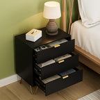 Bedside Table with 3 Drawers Chest of Bedroom