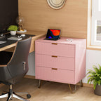 Bedside Table with 3 Drawers Chest of Bedroom