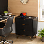 Bedside Table with 3 Drawers Chest of Bedroom