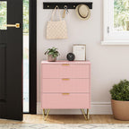 Bedside Table with 3 Drawers Chest of Bedroom