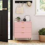 Bedside Table with 3 Drawers Chest of Bedroom
