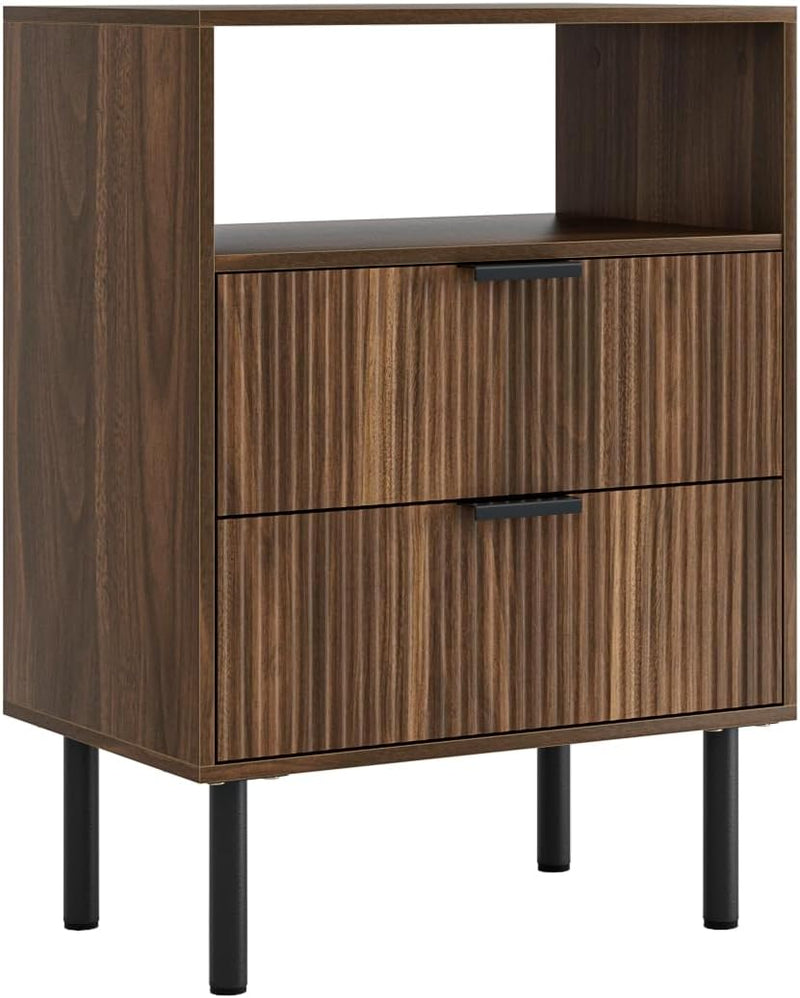 Bedside Table with 3 Drawers Modern Cabniet Metal