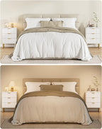 Bedside Table with 3 Drawers Modern Cabniet Metal