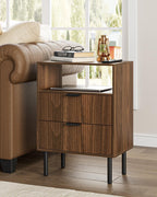 Bedside Table with 3 Drawers Modern Cabniet Metal