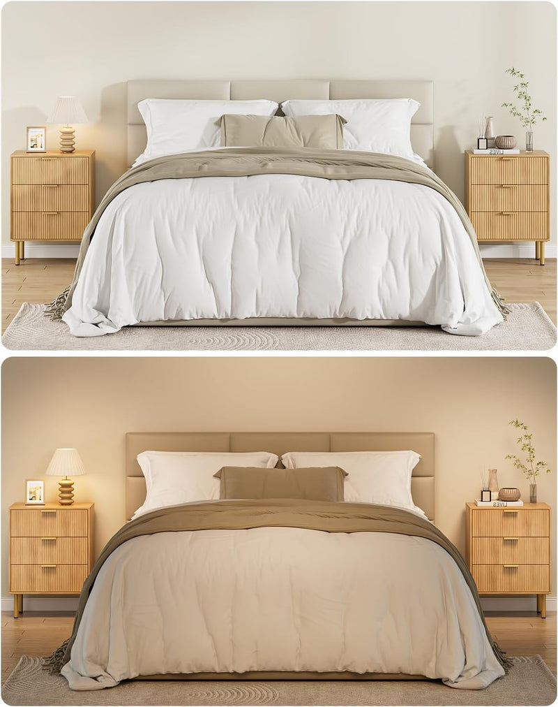 Bedside Table with 3 Drawers Modern Cabniet Metal