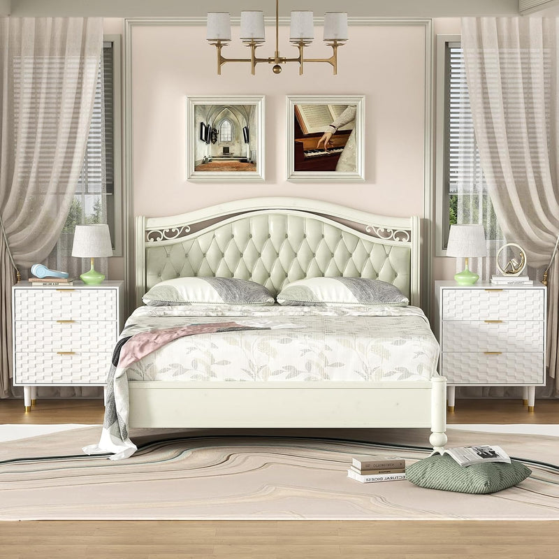 Bedside Table with 3 Drawers Morden Night Stand