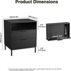 Bedside Table with 3 Drawers Nigntstand for Bedroom