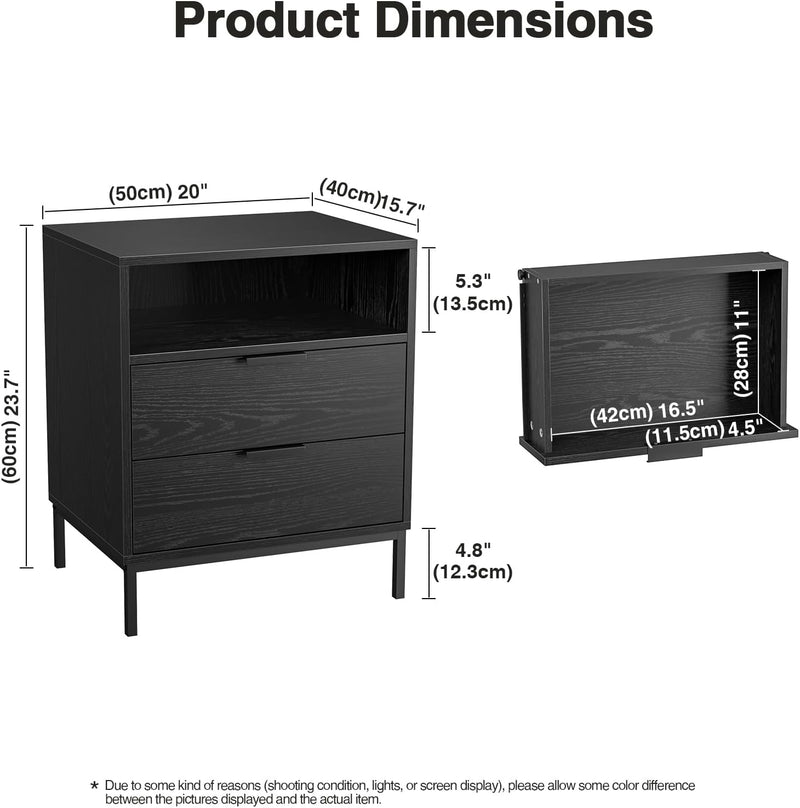 Bedside Table with 3 Drawers Nigntstand for Bedroom