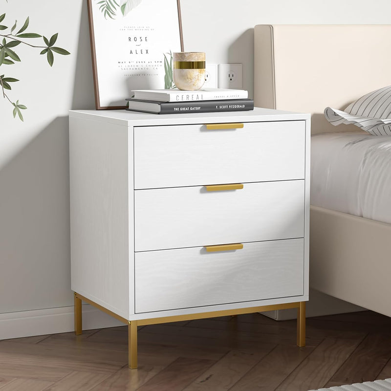 Bedside Table with 3 Drawers Nigntstand for Bedroom