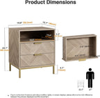 Bedside Table with 3 Drawers Nigntstand for Bedroom