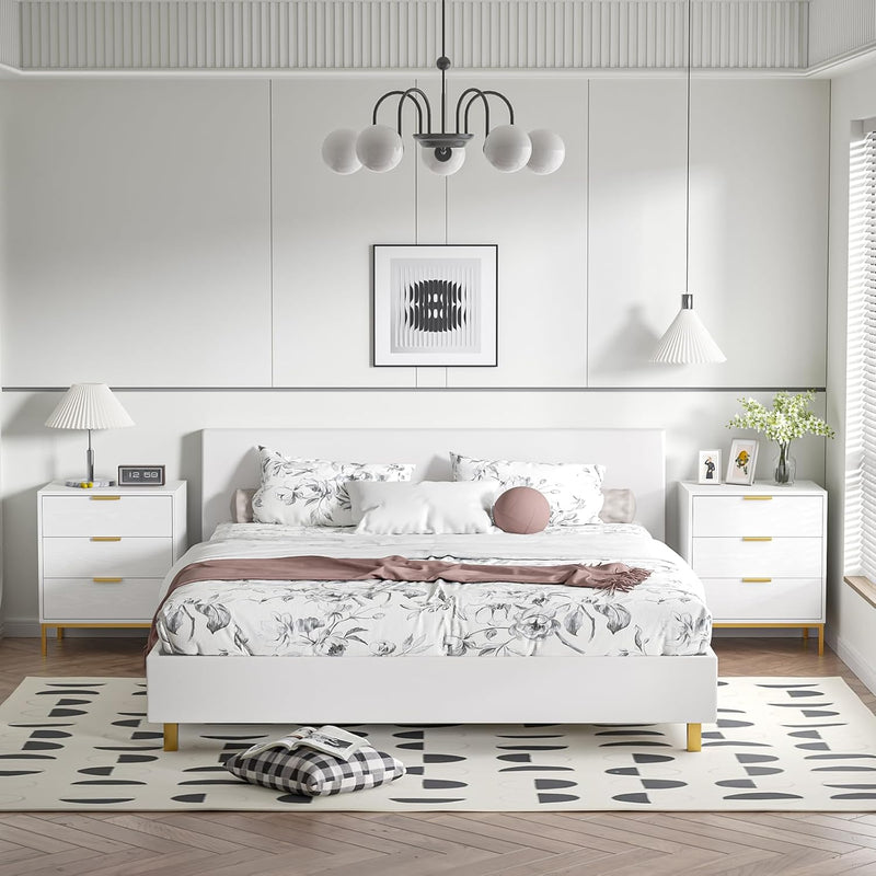 Bedside Table with 3 Drawers Nigntstand for Bedroom