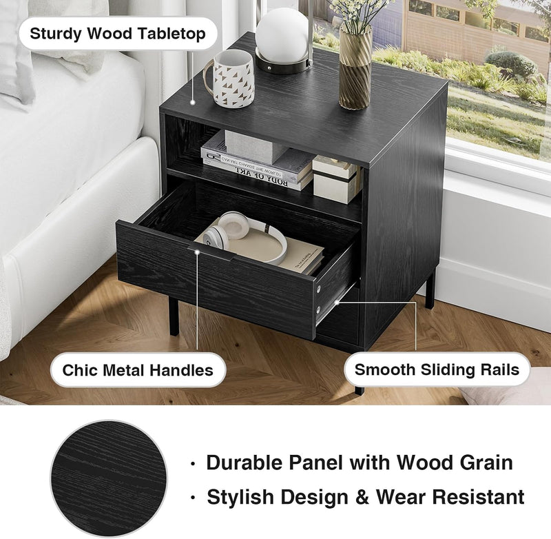 Bedside Table with 3 Drawers Nigntstand for Bedroom