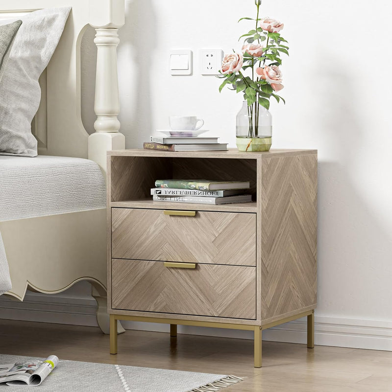Bedside Table with 3 Drawers Nigntstand for Bedroom