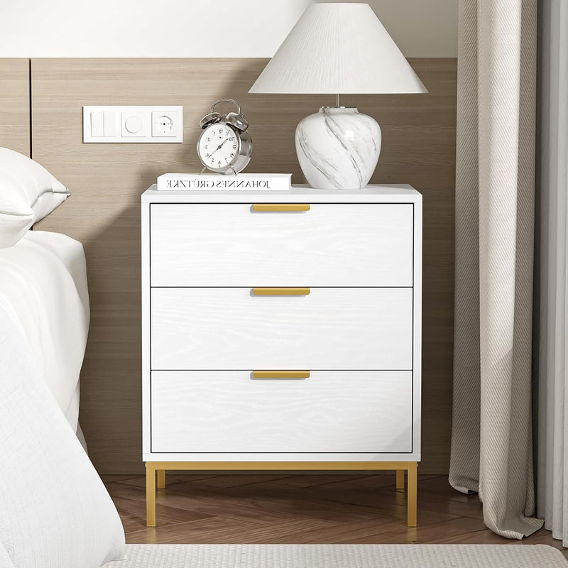 Bedside Table with 3 Drawers Nigntstand for Bedroom