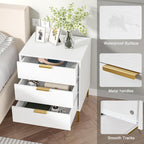 Bedside Table with 3 Drawers Nigntstand for Bedroom